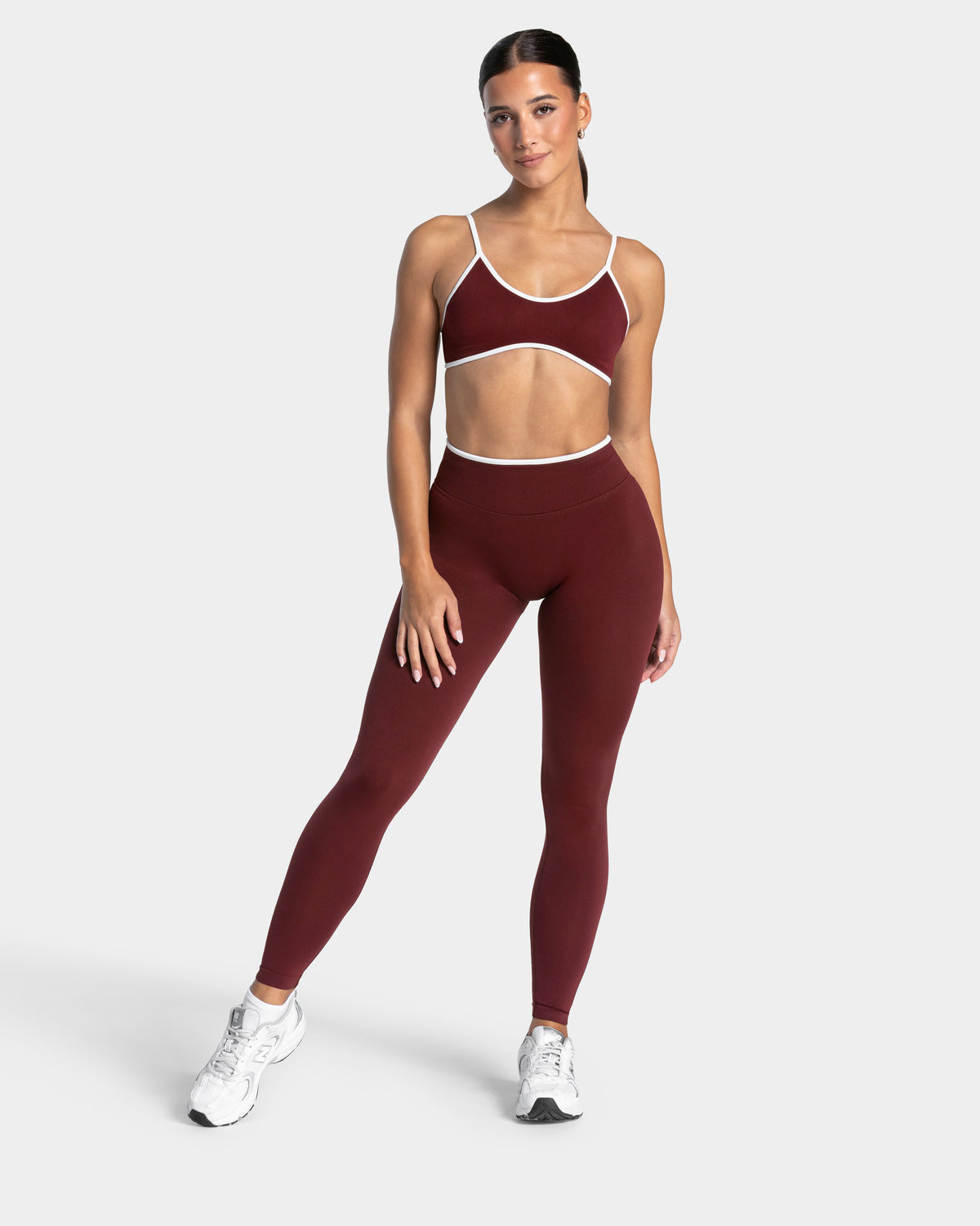 Contrastline Sculpt Scrunch Leggings ‘Burgundy’