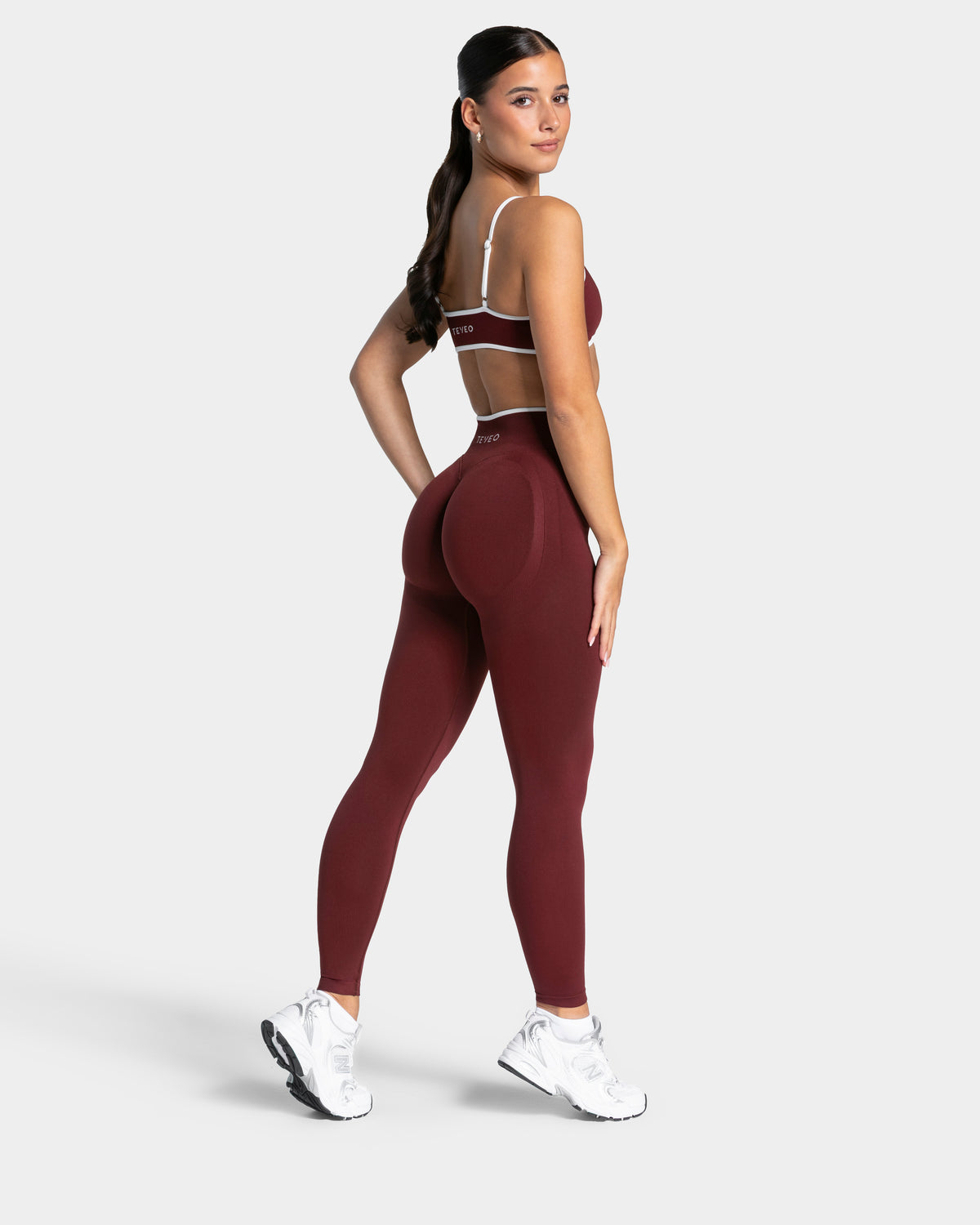 Contrastline Sculpt Scrunch Leggings ‘Burgundy’