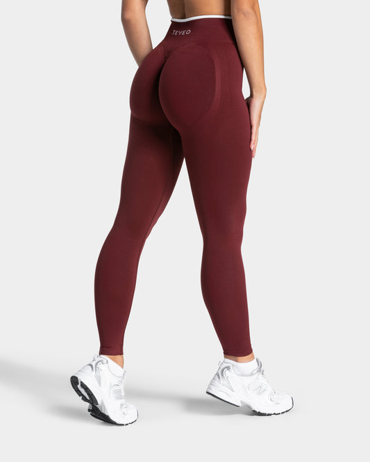 Contrastline Sculpt Scrunch Leggings ‘Burgundy’