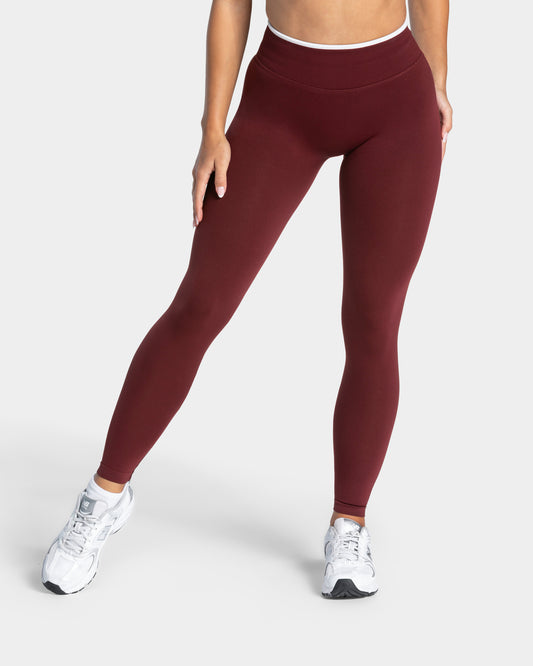 Contrastline Sculpt Scrunch Leggings ‘Burgundy’