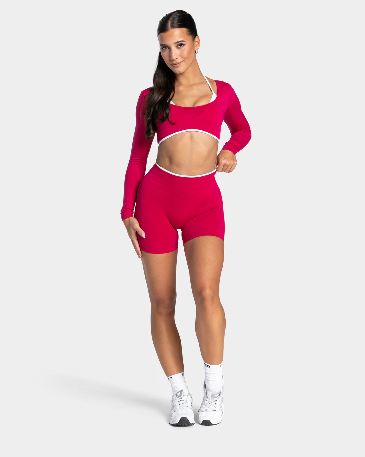 Contrastline Sculpt Scrunch Shorts ‘Raspberry’