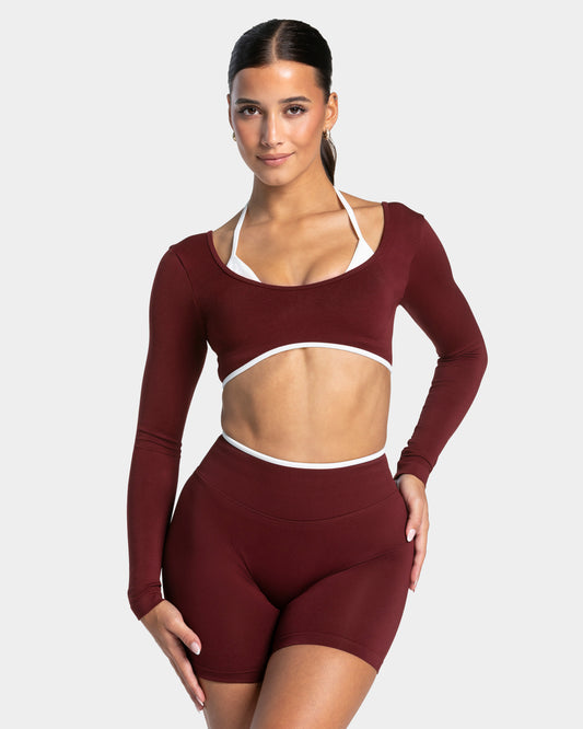 Contrastline Longsleeve ‘Burgundy’