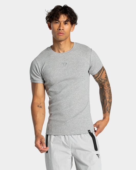 Workout Ribbed T-Shirt ‘Light Grey’