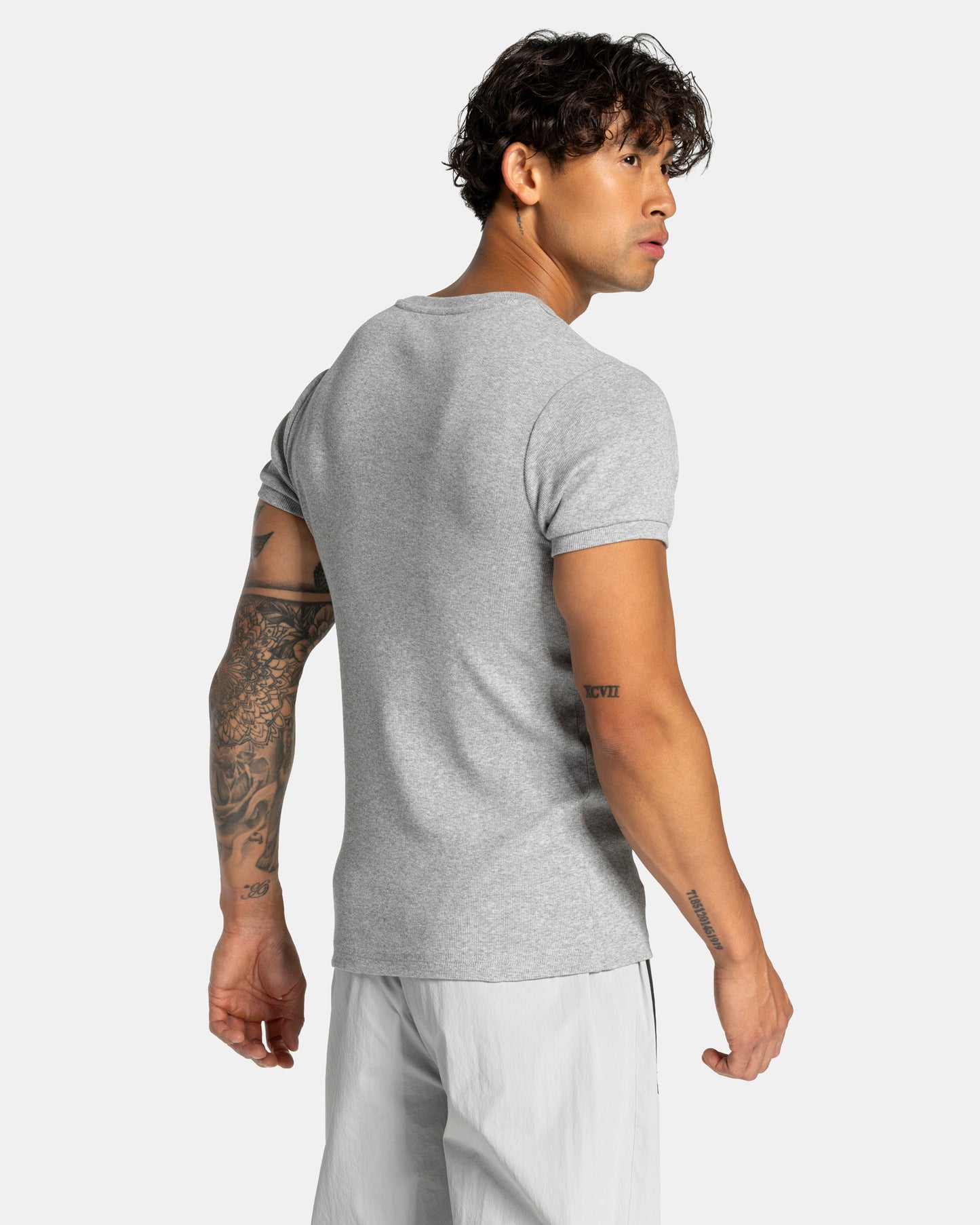 Workout Ribbed T-Shirt ‘Light Grey’