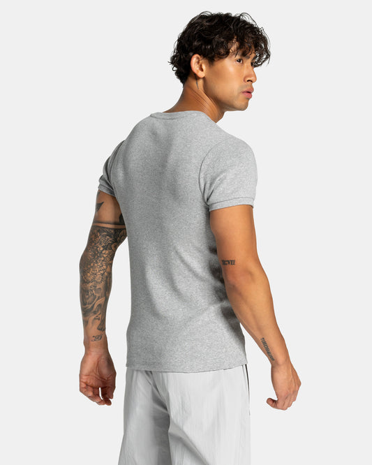Workout Ribbed T-Shirt ‘Light Grey’
