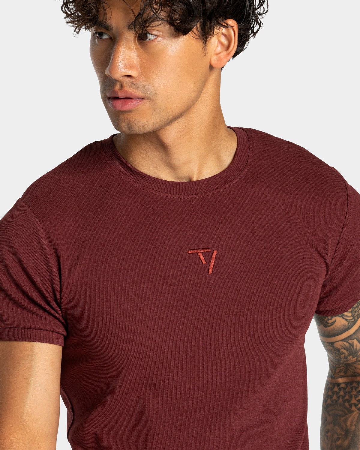 Workout Ribbed T-Shirt ‘Merlot’