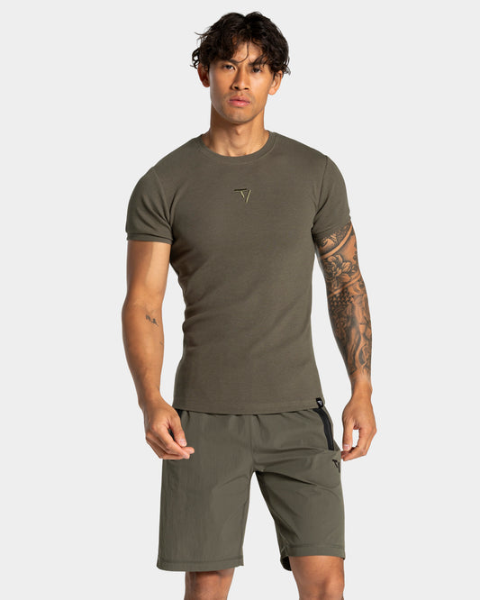 Workout Ribbed T-Shirt ‘Olive’