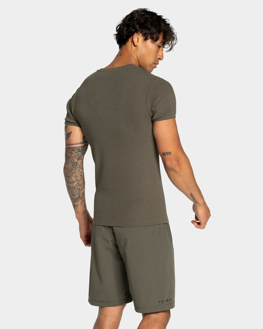 Workout Ribbed T-Shirt ‘Olive’