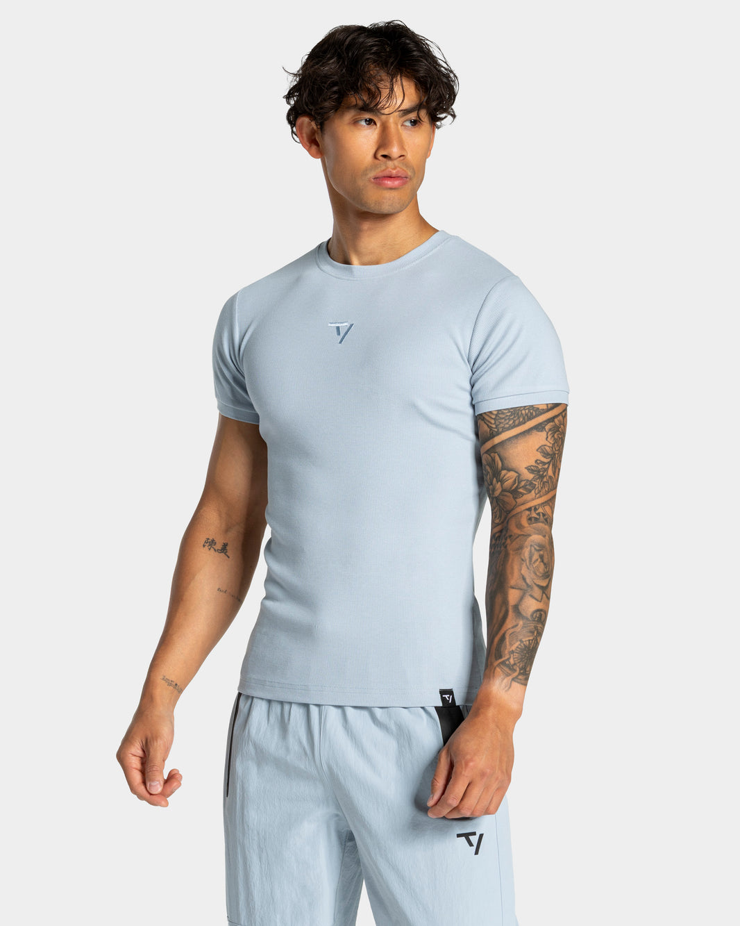 Camiseta Workout Ribbed «azul acero»