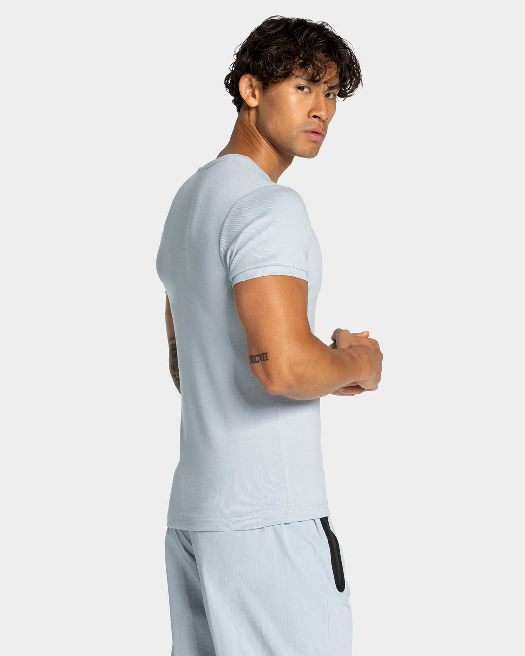 Camiseta Workout Ribbed «azul acero»