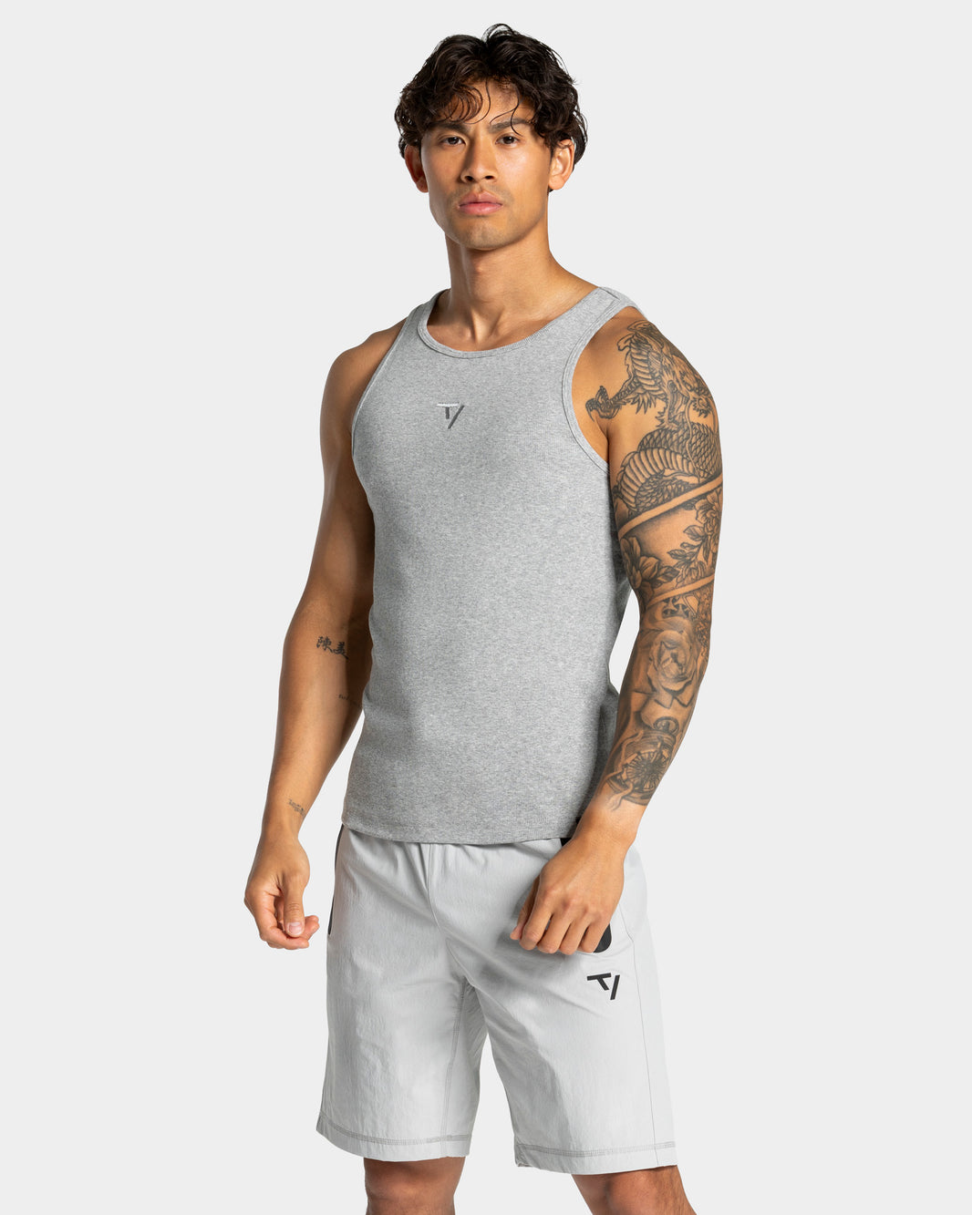Workout Ribbed Tank Top ‘Light Grey’