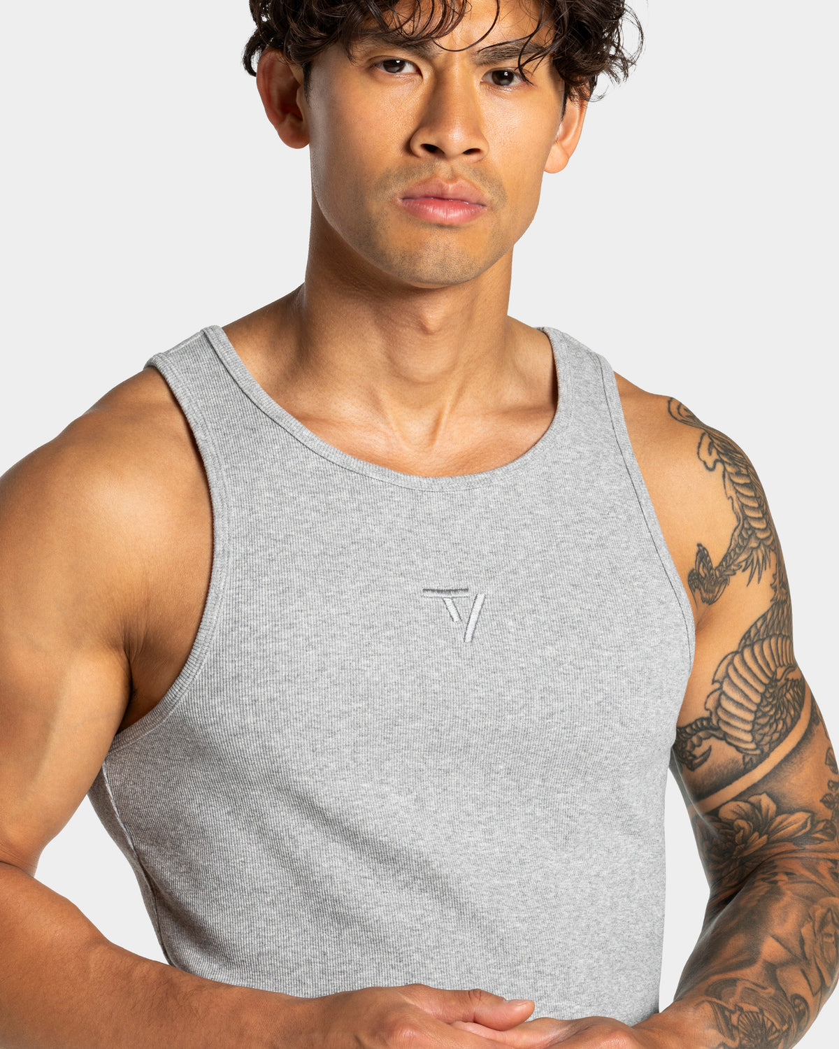 Workout Ribbed Tank Top ‘Light Grey’