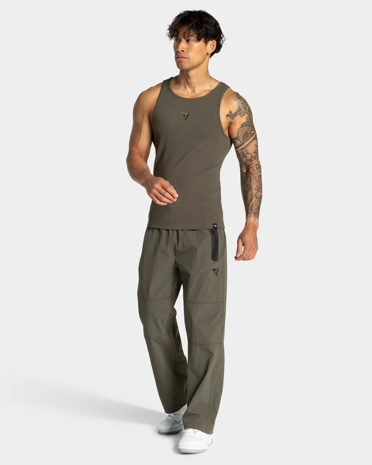 Workout Ribbed Tank Top ‘Olive’