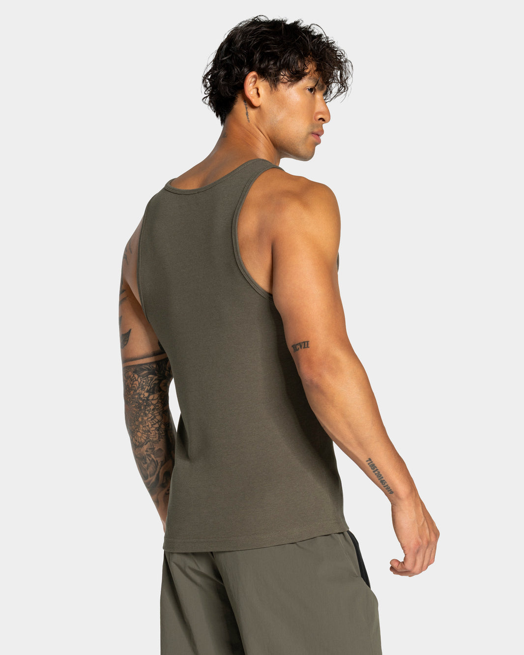 Workout Ribbed Tank Top ‘Olive’