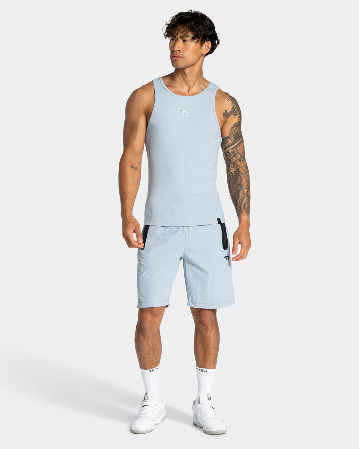 Workout Ribbed Tank Top ‘Steel Blue’