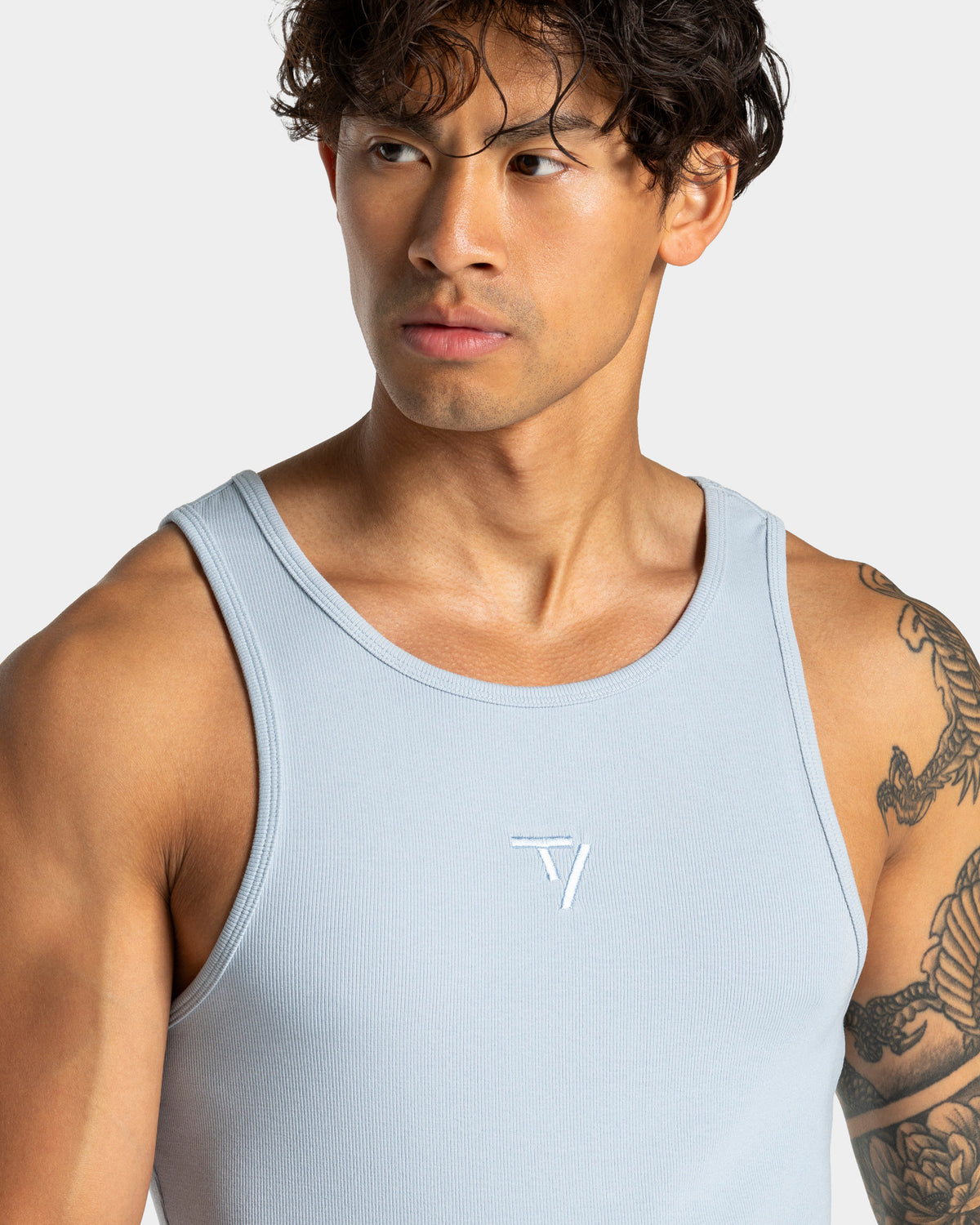 Workout Ribbed Tank Top ‘Steel Blue’