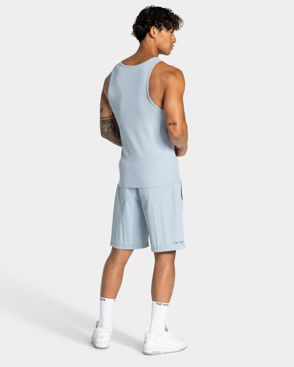Workout Ribbed Tank Top ‘Steel Blue’