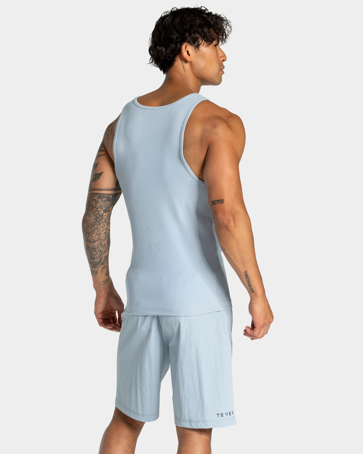 Workout Ribbed Tank Top ‘Steel Blue’