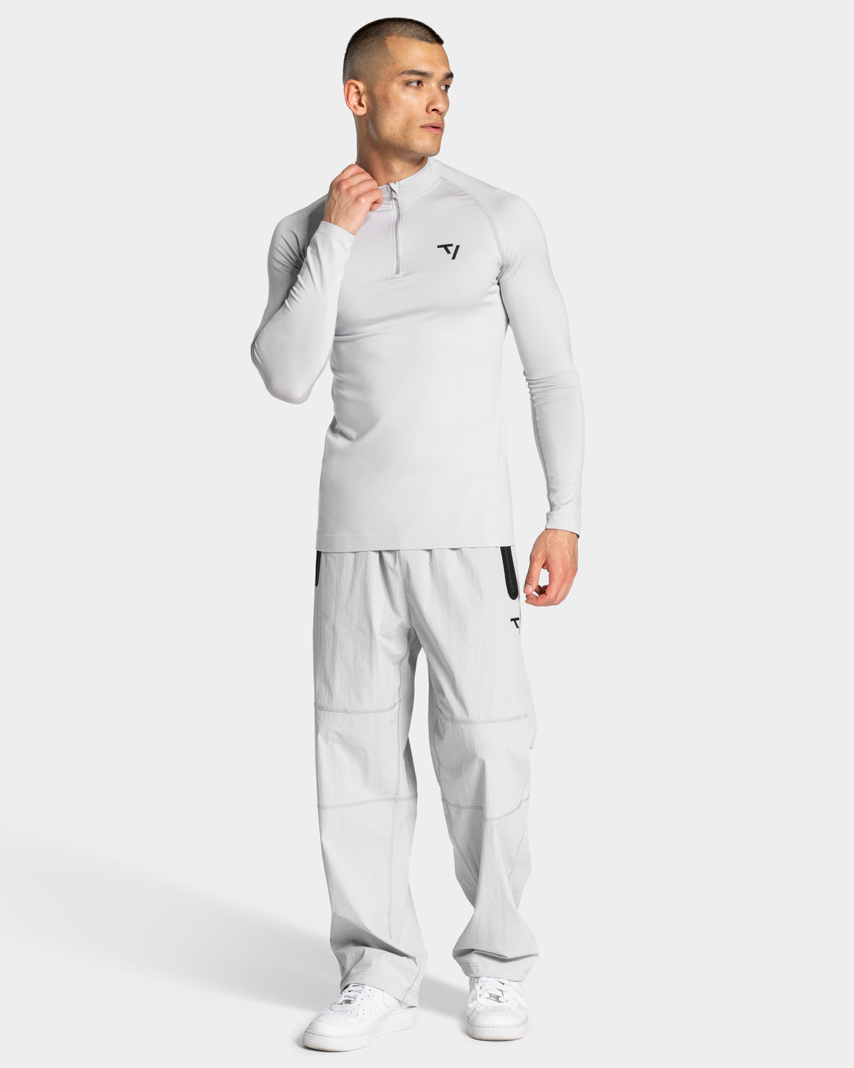 Workout Seamless Half Zip Longsleeve "Hellgrau"