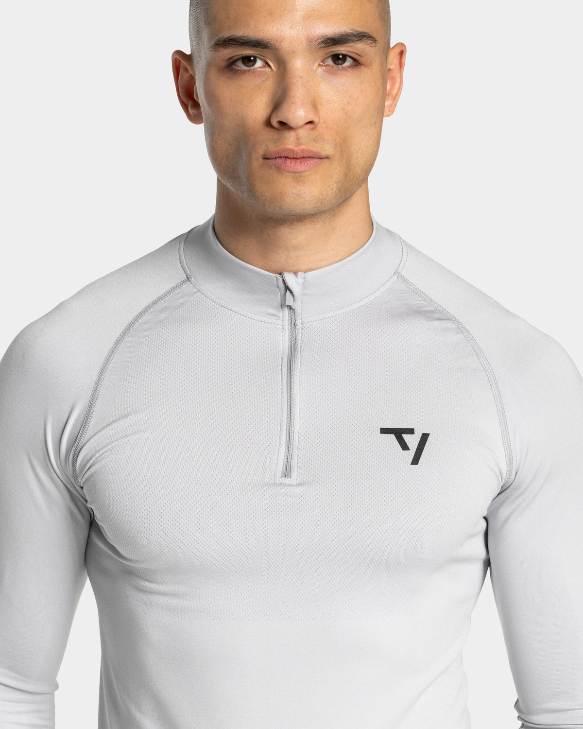 Workout Seamless Half Zip Longsleeve "Hellgrau"