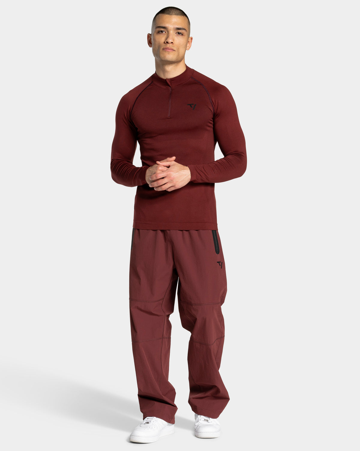 Camiseta de manga larga Workout Seamless Half Zip «merlot»