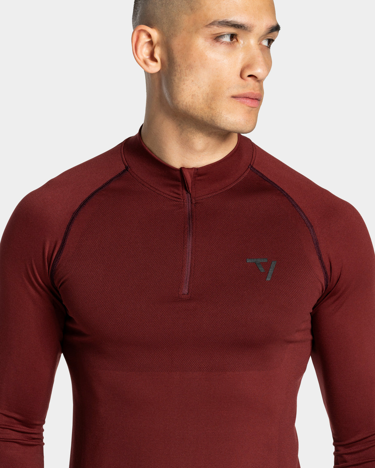 Camiseta de manga larga Workout Seamless Half Zip «merlot»