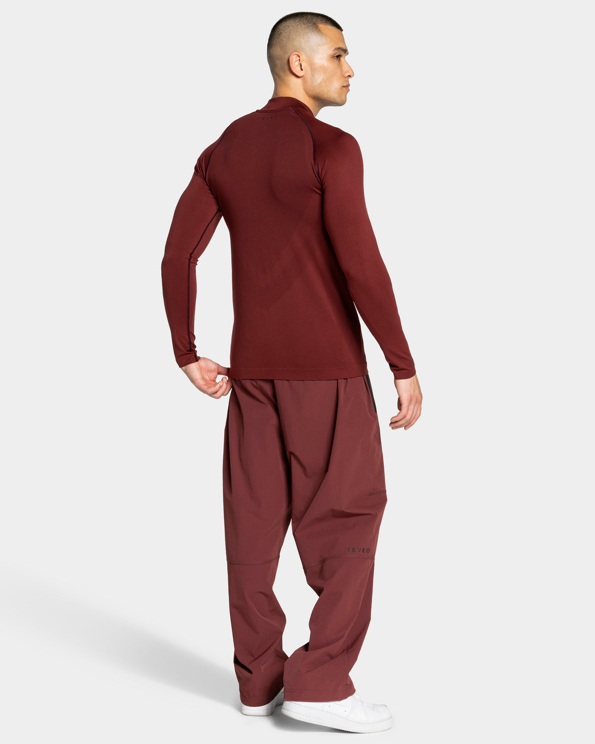 Camiseta de manga larga Workout Seamless Half Zip «merlot»