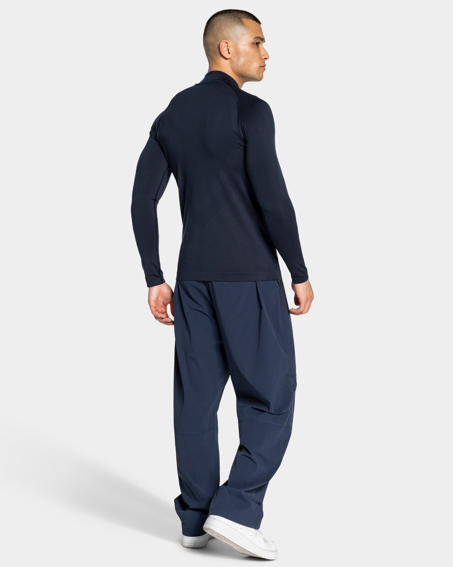 Haut à manches longues demi-zippé Workout sans coutures « Midnight »