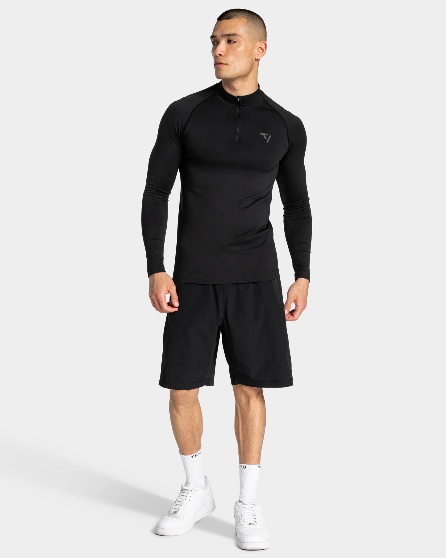 Workout Seamless Half-Zip Longsleeve Top ‘Black - Anthracite’