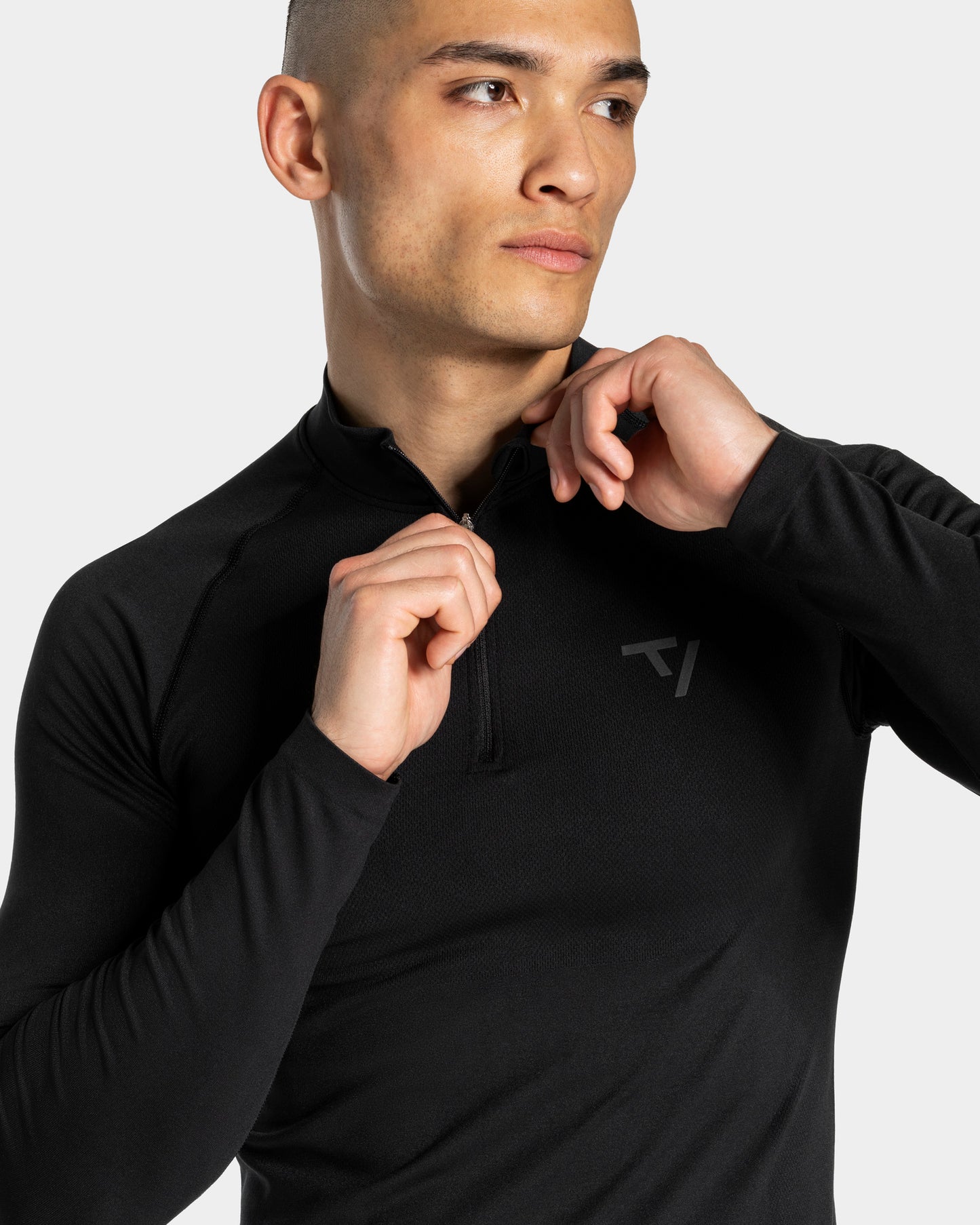 Workout Seamless Half-Zip Longsleeve Top ‘Black - Anthracite’