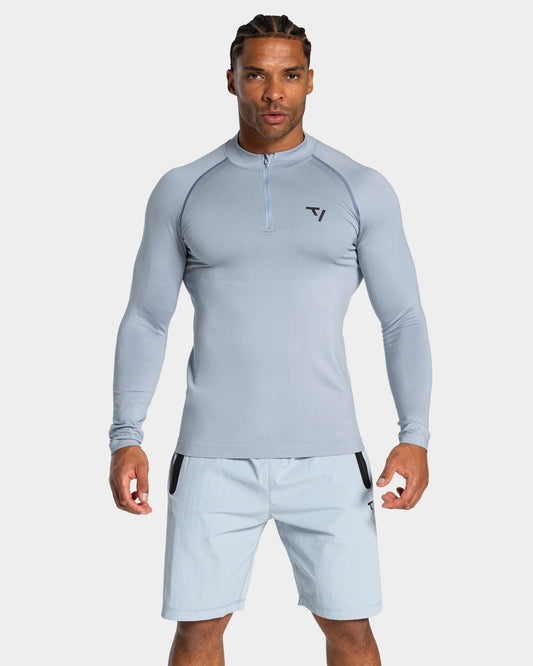 Workout Seamless Half Zip Longsleeve ‘Steel Blue’