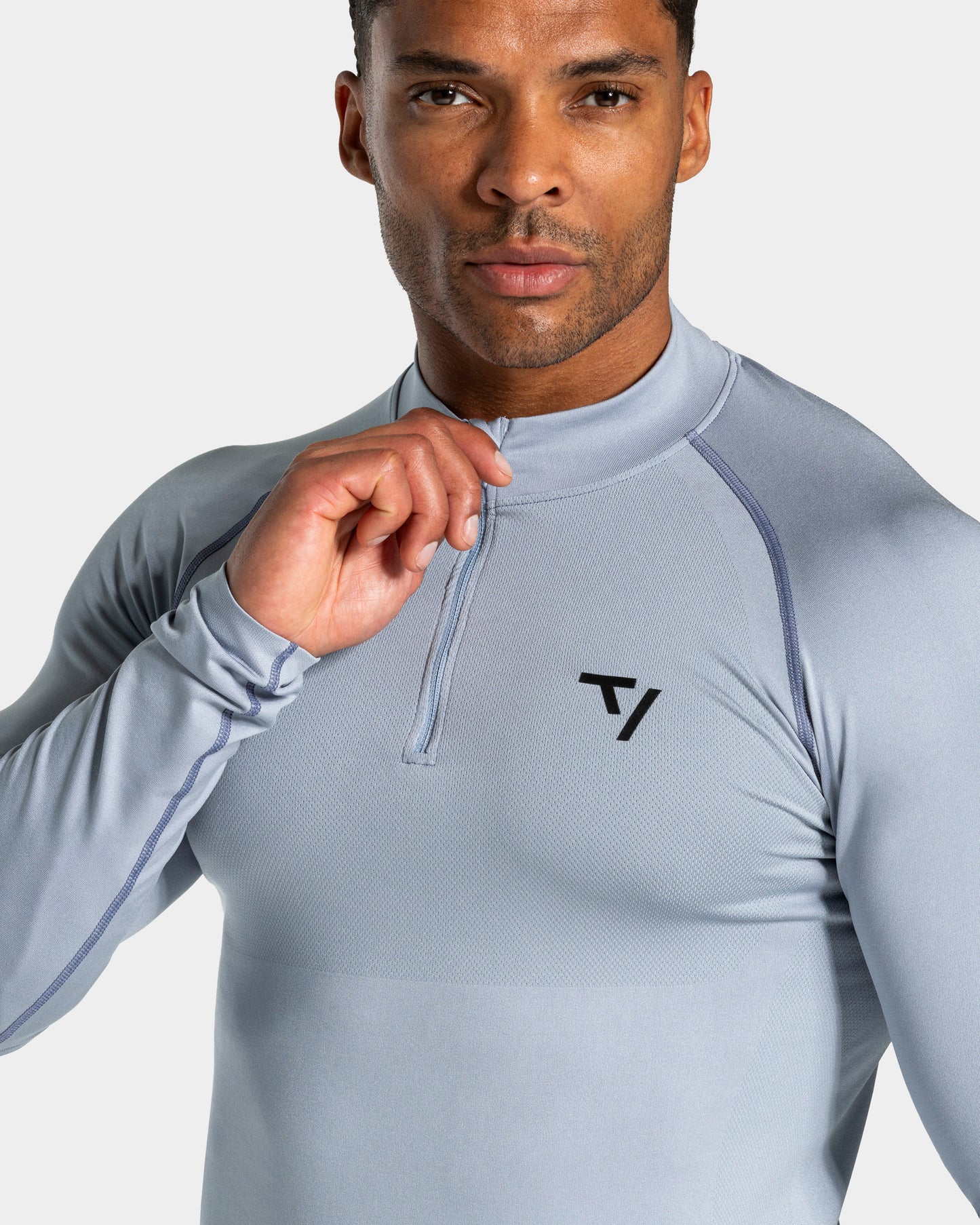Workout Seamless Half Zip Longsleeve ‘Steel Blue’