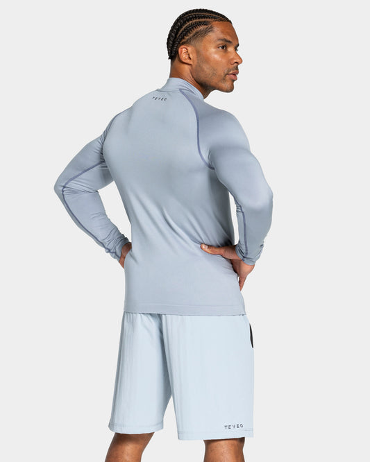 Workout Seamless Half Zip Longsleeve ‘Steel Blue’