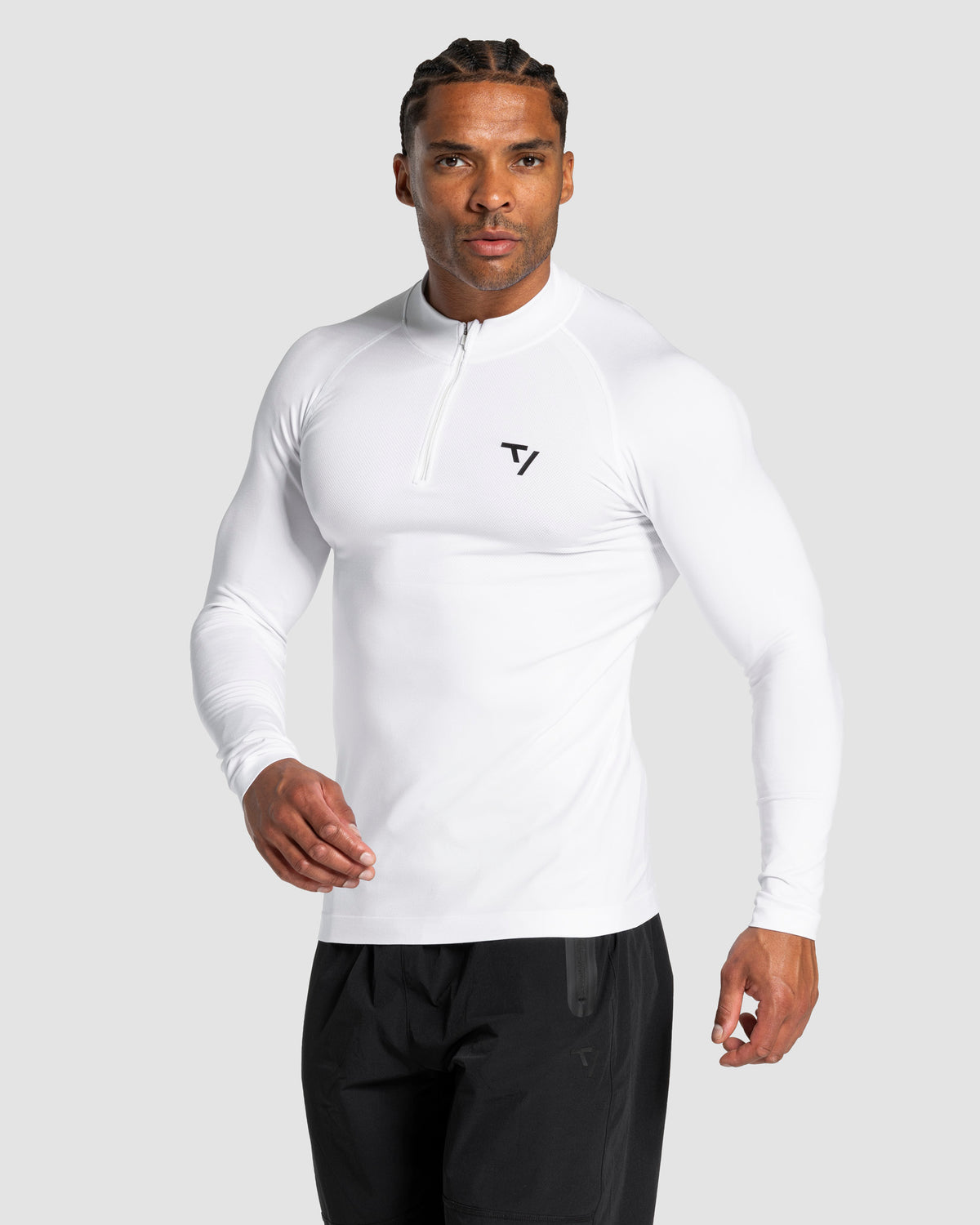 Workout Seamless Half Zip Longsleeve "Weiß"