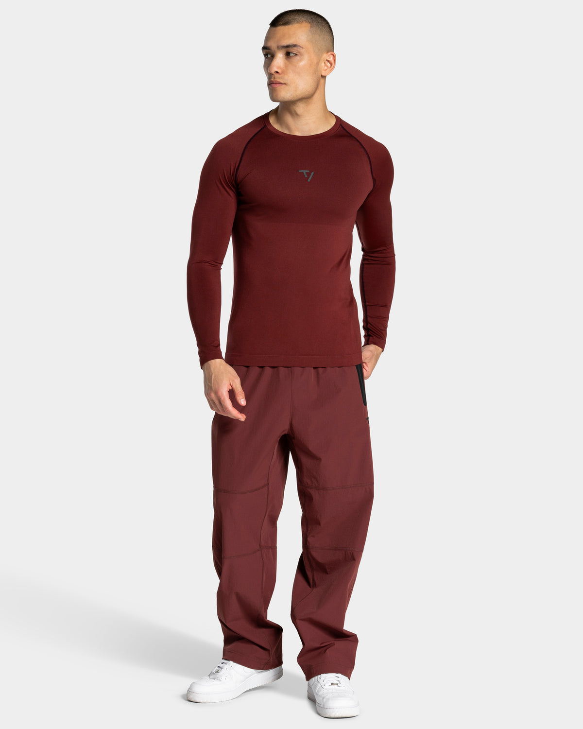 Haut à manches longues Workout sans coutures « merlot »