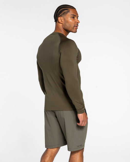 Koszulka z długim rękawem Workout Seamless „Olive”