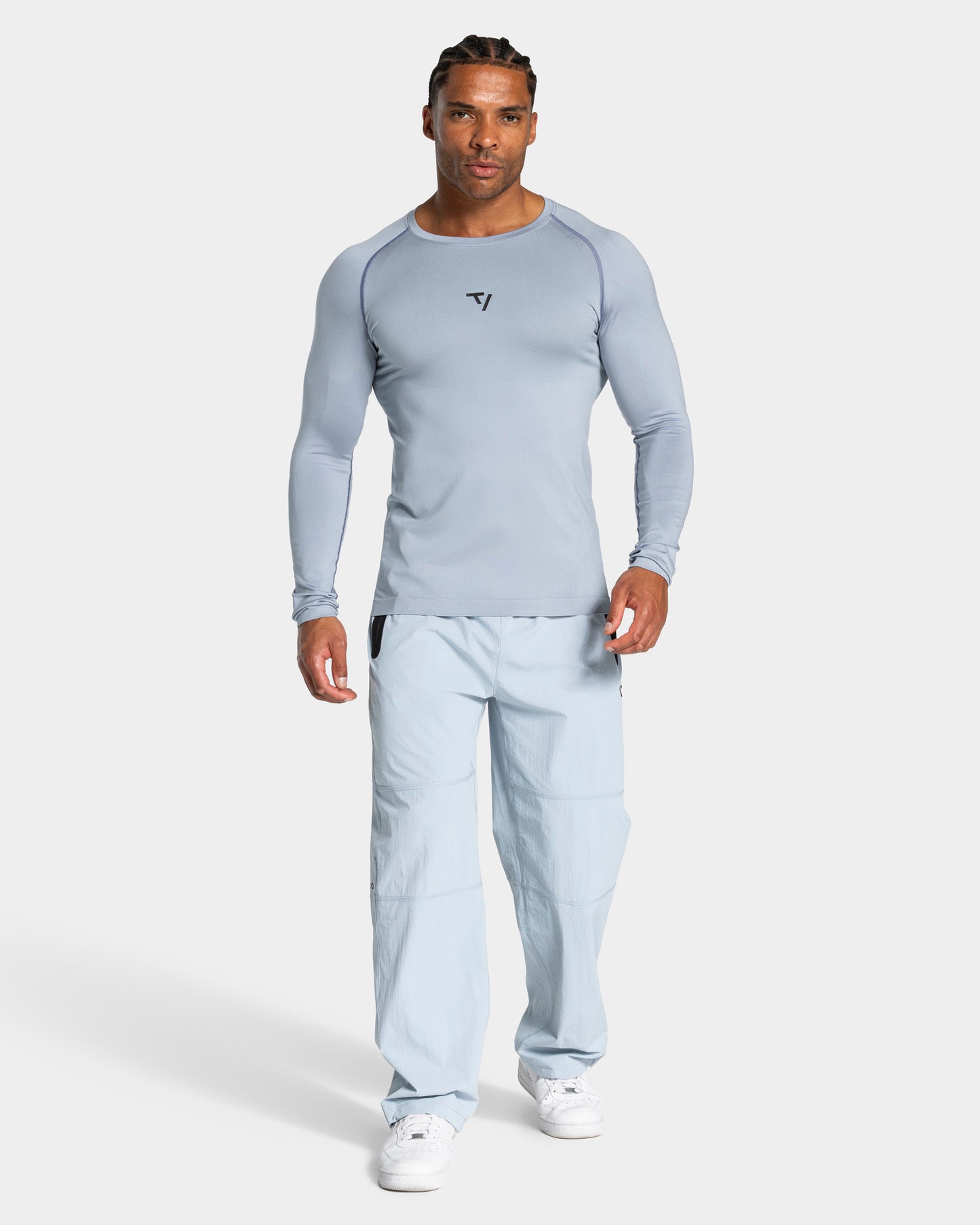Koszulka z długim rękawem Workout Seamless „Stalowoniebieski”