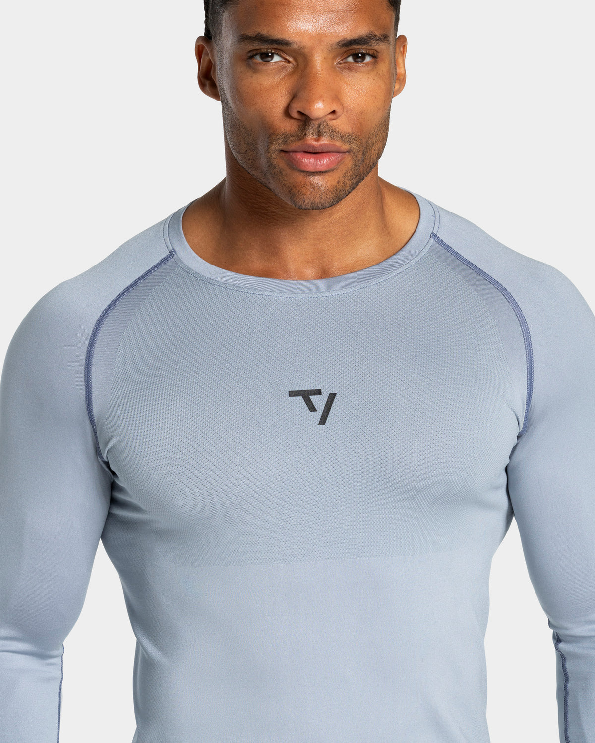 Haut à manches longues Workout sans coutures « bleu acier »