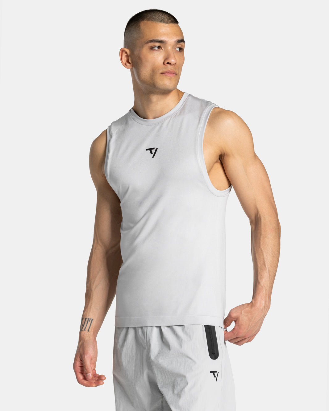 Camiseta sin mangas Workout Seamless «gris claro»