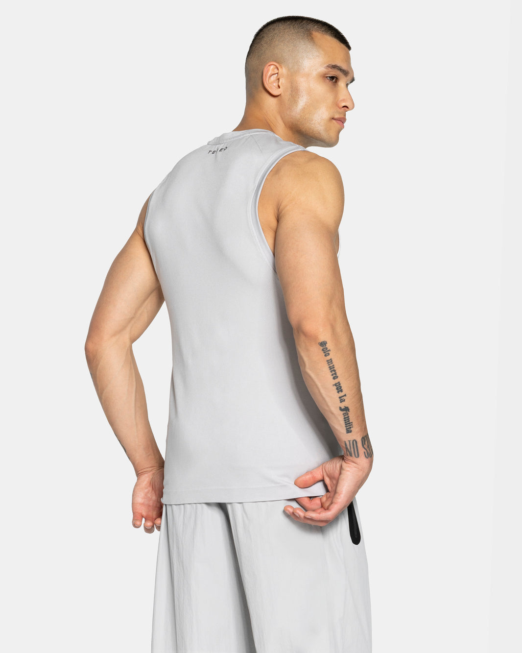 Camiseta sin mangas Workout Seamless «gris claro»