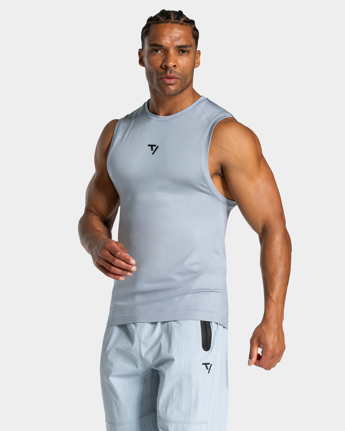 Workout Seamless Tank Top ‘Steel Blue’