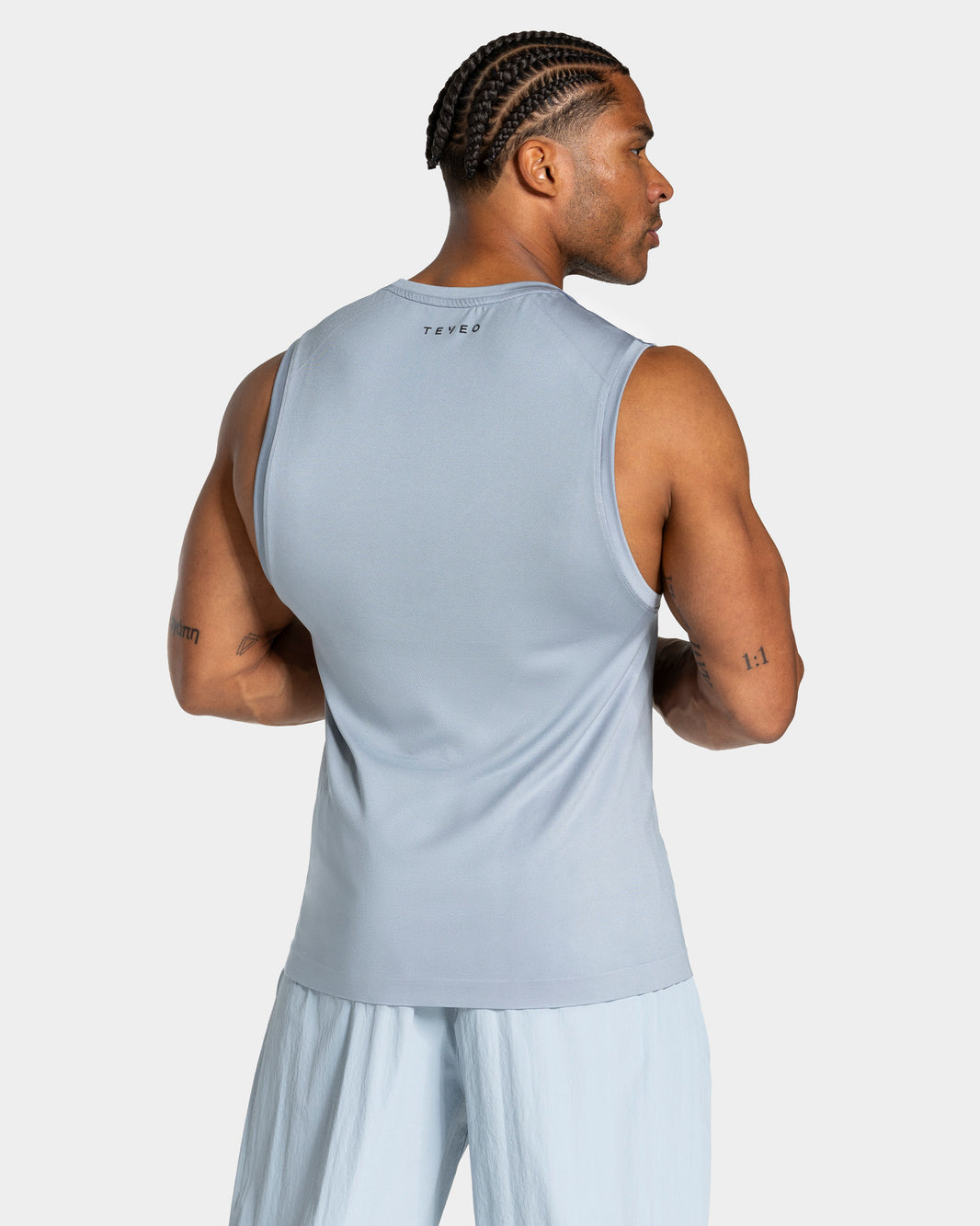 Camiseta sin mangas Workout Seamless «azul acero»