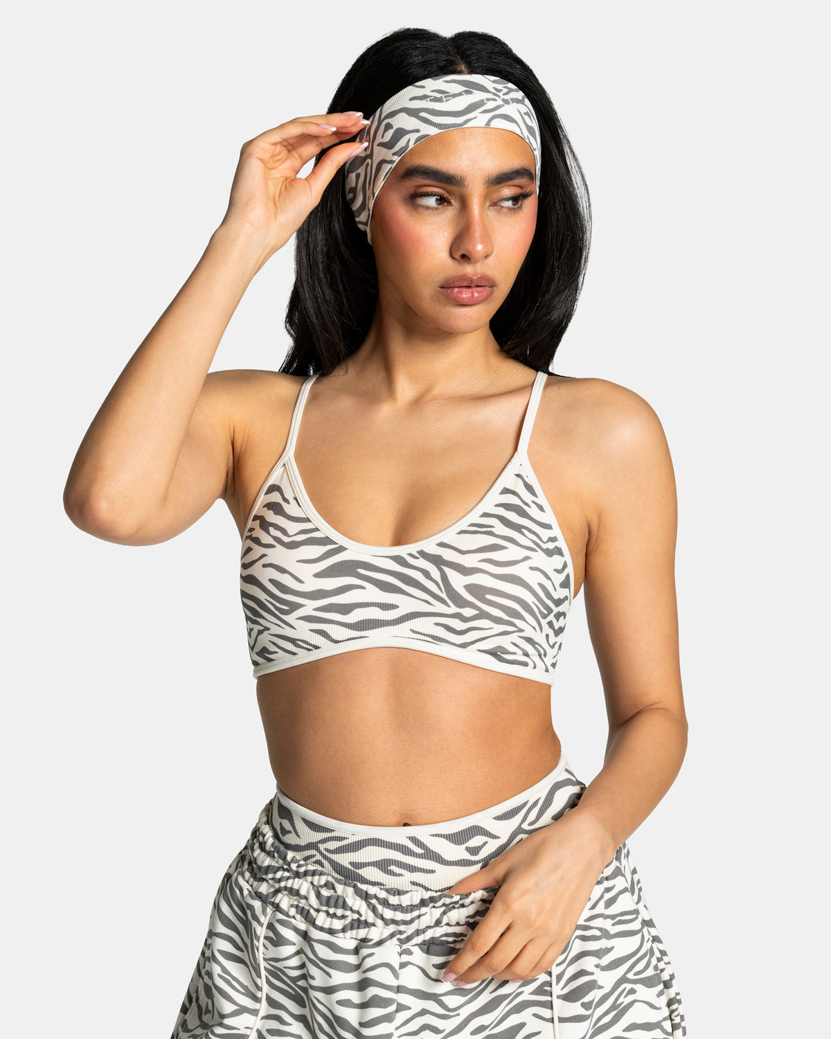 Opaska na głowę Contrastline „Zebra – off white”
