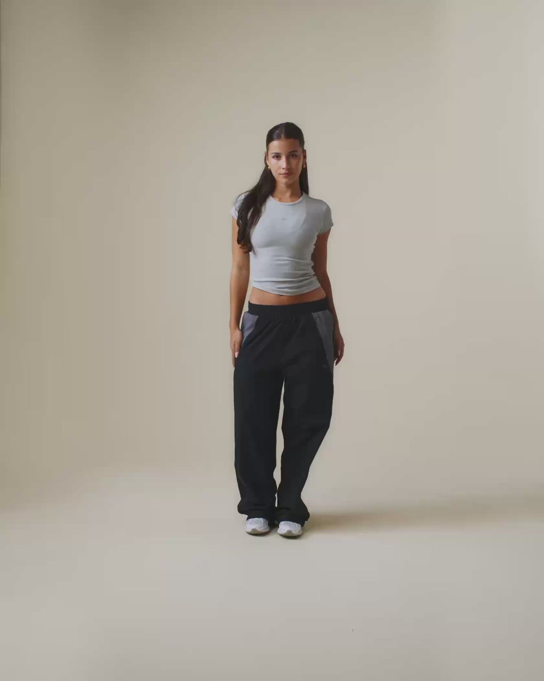 Track Ribbed T-Shirt ‘Light Grey Marl’