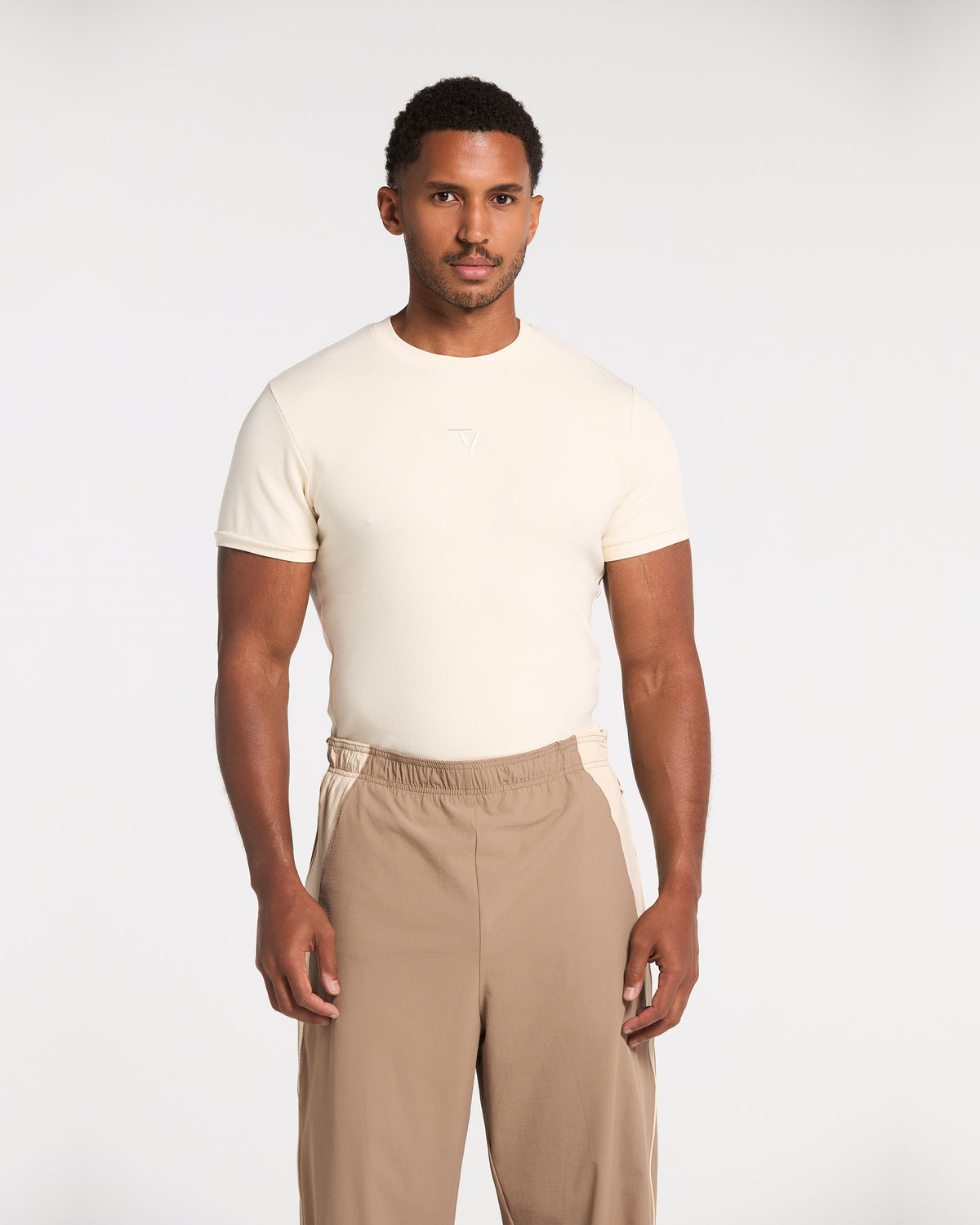 Workout Ribbed T-Shirt ‘Off White’