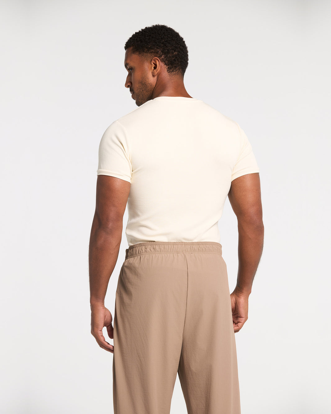 Workout Ribbed T-Shirt ‘Off White’