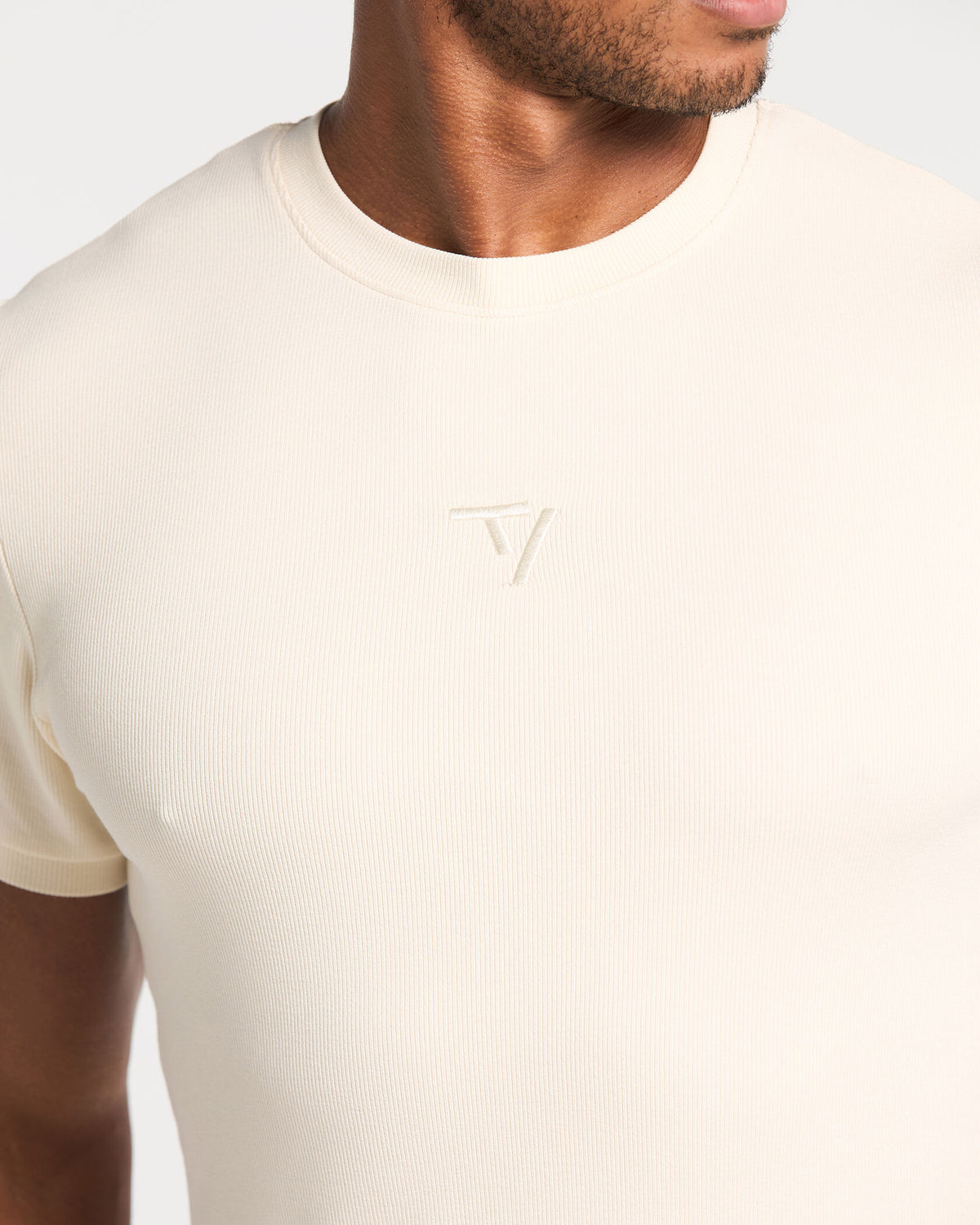 Workout Ribbed T-Shirt ‘Off White’