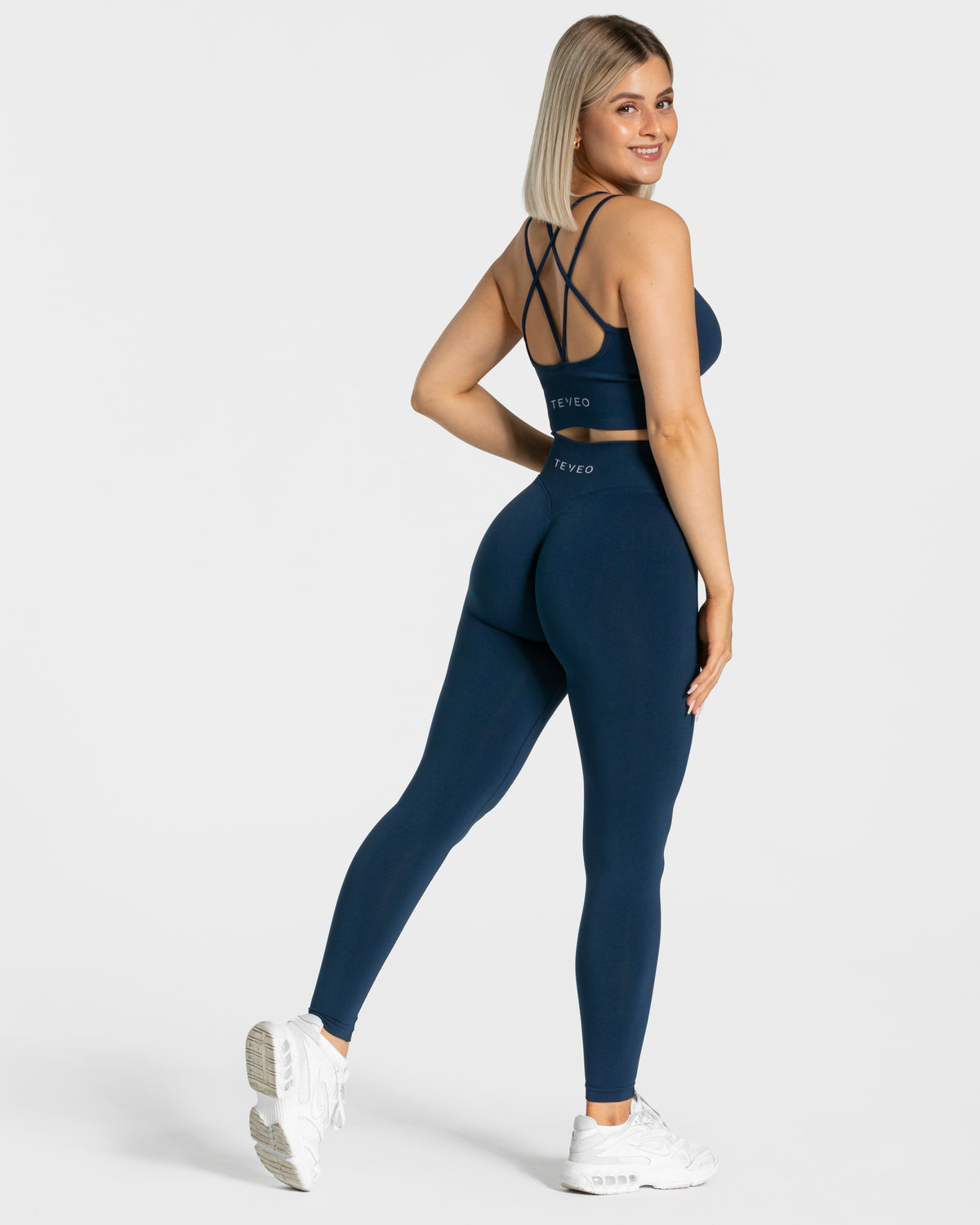 Leggings Scrunch Statement “Blu scuro"