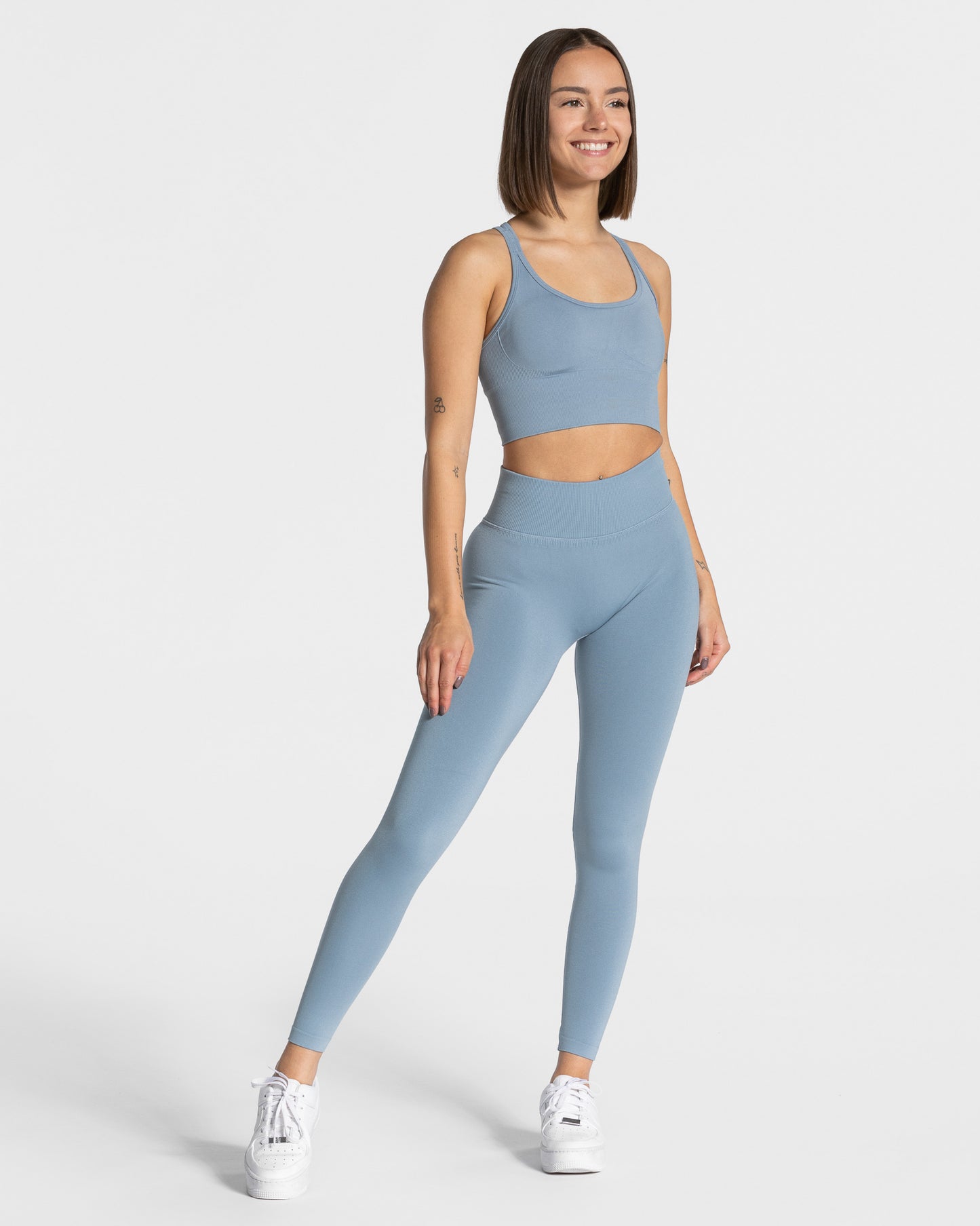 Statement Scrunch Leggings ‘Steel Blue’