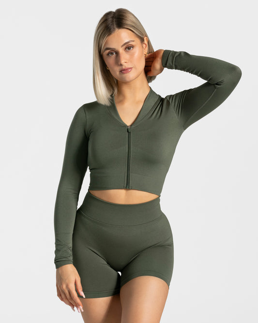 Statement Zip Jacket ‘Khaki’